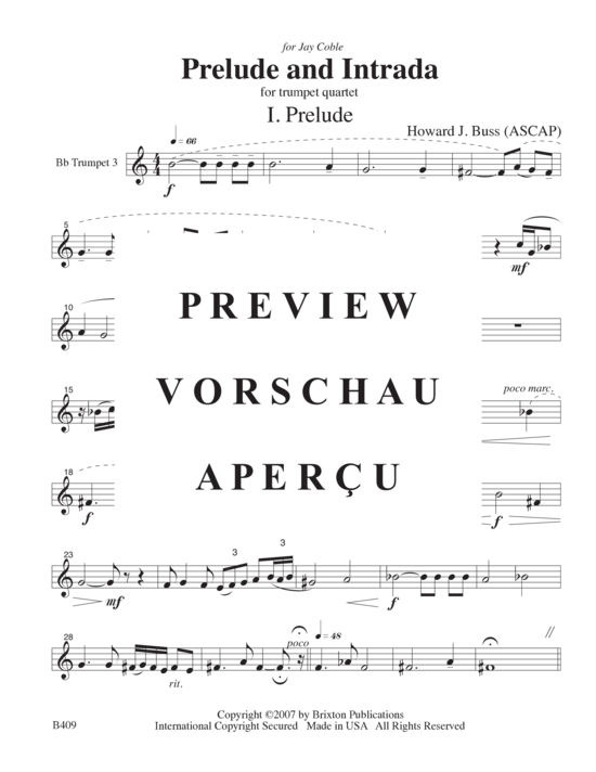 gallery: Prelude and Intrada , , (4 Trompeten in B oder Ensemble)