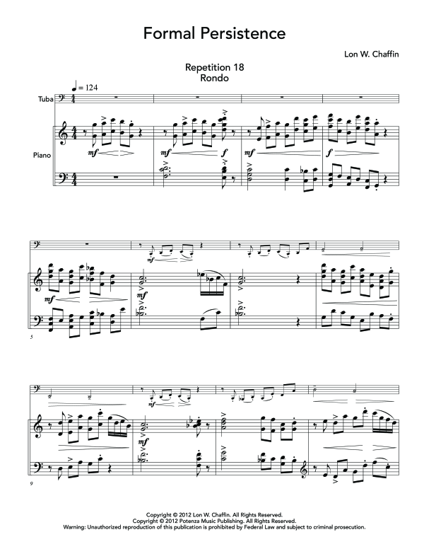 Product gallery: Page 1 of 11 Formal Persistence, , (tuba and piano)