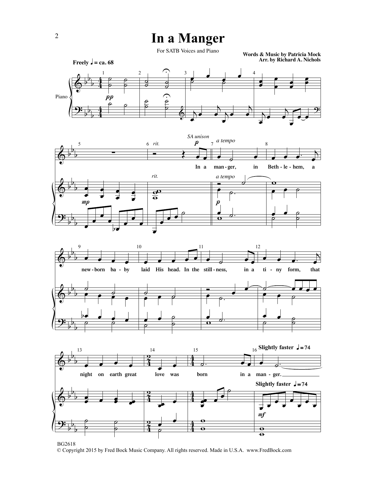 Produktbild zu: In A Manger (arr. Richard A. Nichols)