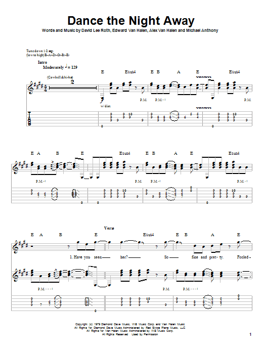 Produktgalerie: Seite 1 von 1 Dance The Night Away, Van Halen, Gitarre