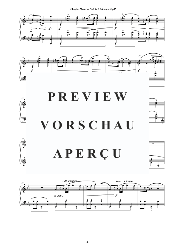 Produktgalerie: Seite 5 von 11 4 Mazurkas Op. 17 für Klavier - Vollständige Partituren, , Klavier Solo
