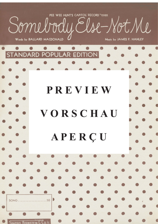 Produktgalerie: Seite 2 von 8 Somebody Else - Not Me , Popular Standard, Klavier und Gesang