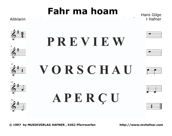 Product gallery: Page 8 of 9 Fahr ma hoam, , (Clarinet Quintet)