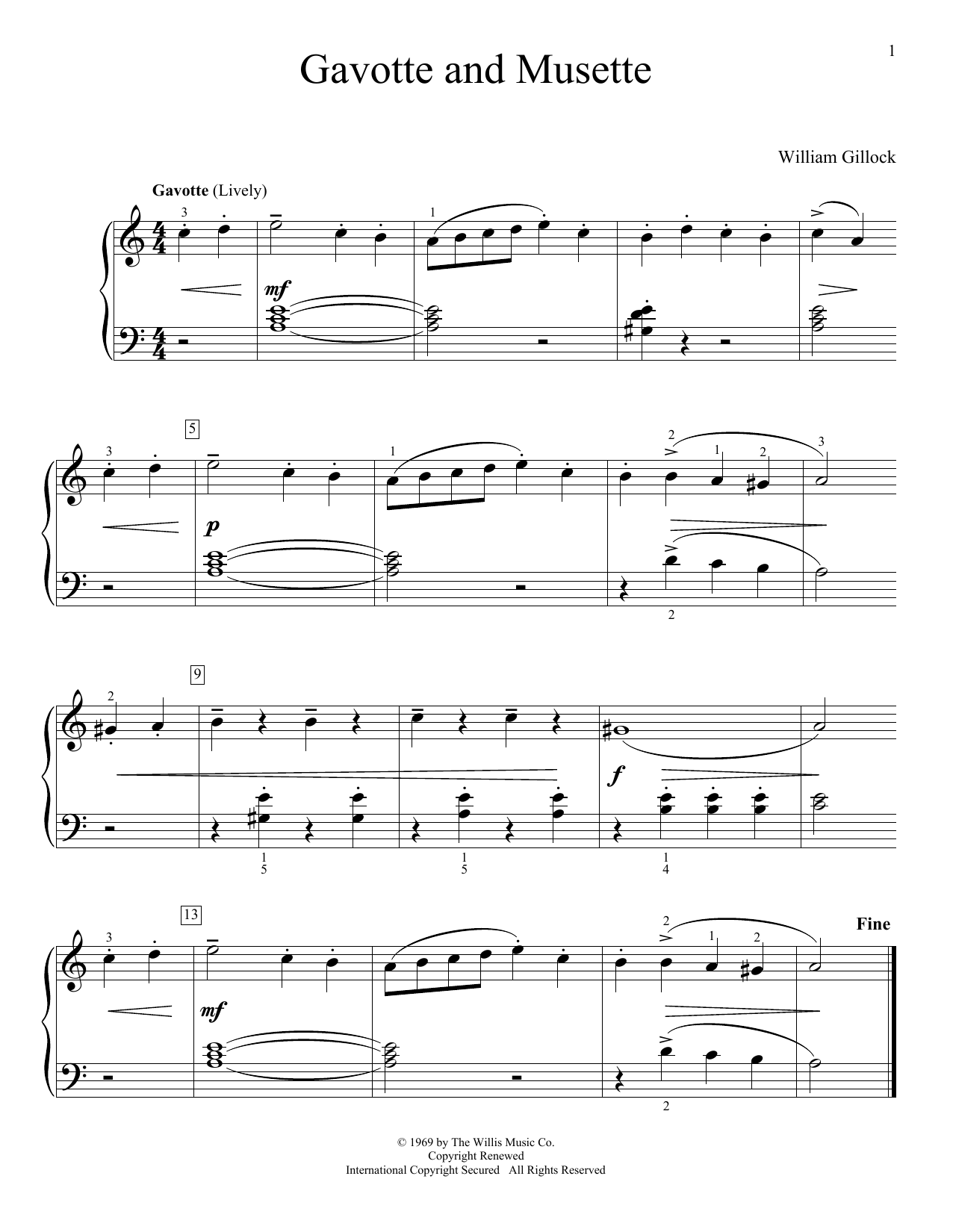 Produktgalerie: Seite 1 von 1 Gavotte And Musette, William Gillock, Klavier