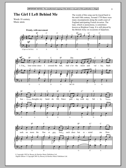 Product gallery: Page 1 of 1 The Girl I Left Behind Me, Anonymous