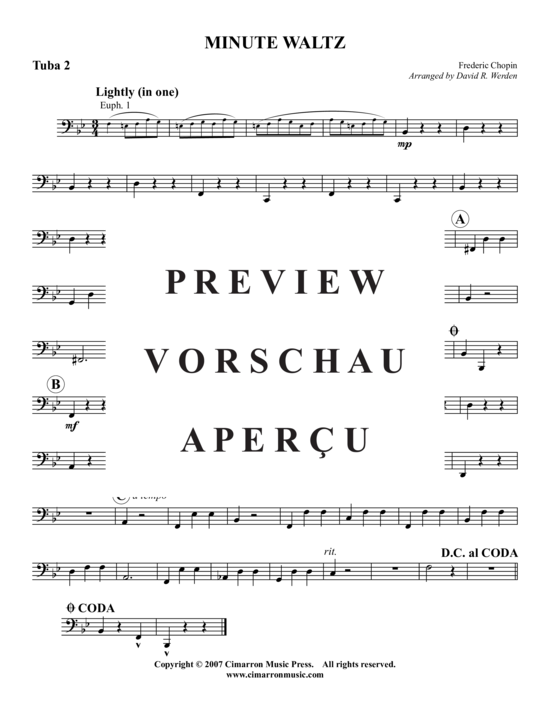 Product gallery: Page 9 of 9 Minuten Walzer , , (Tuba Quartet: 2x Baritone, 2xTuba)