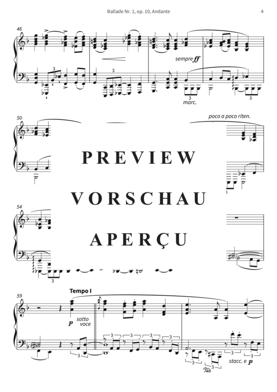 Product gallery: Page 7 of 8 Ballade Nr. 1, op. 10, Andante - Nach der Ballade Edward in Herders Stimmen der Völker , , Piano Solo
