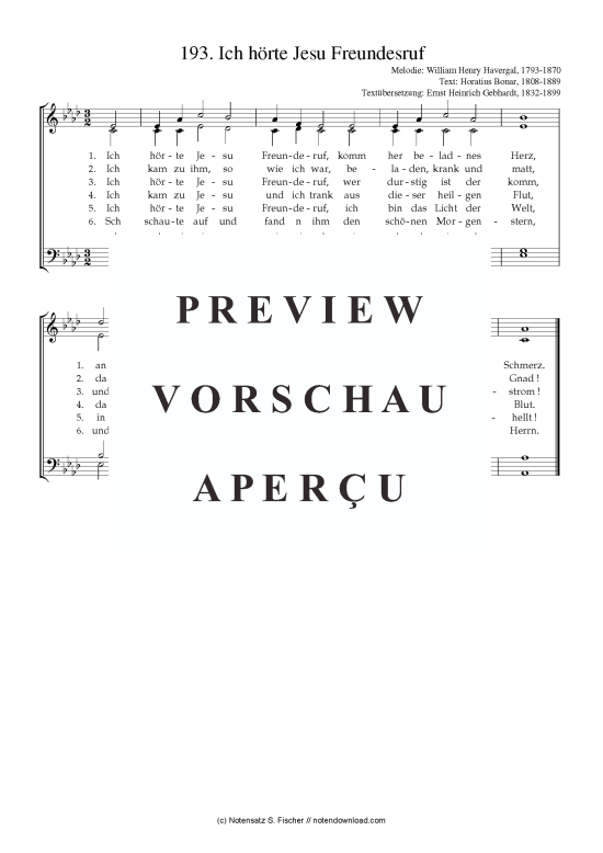 Product picture to: Ich hörte Jesu Freundesruf William Henry Havergal, 1793-1870 / Horatius Bonar, 1808-1889