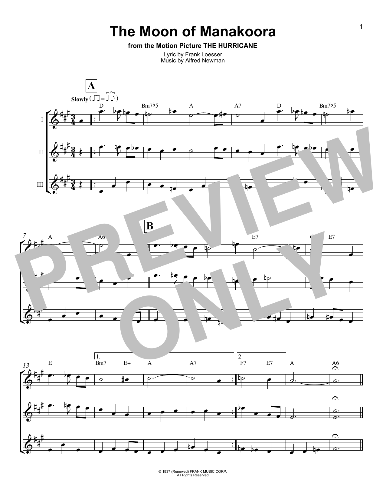Product gallery: Page 1 of 1 The Moon Of Manakoora, Frank Loesser