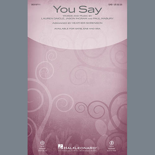 cover: You Say (arr. Heather Sorenson), Lauren Daigle
