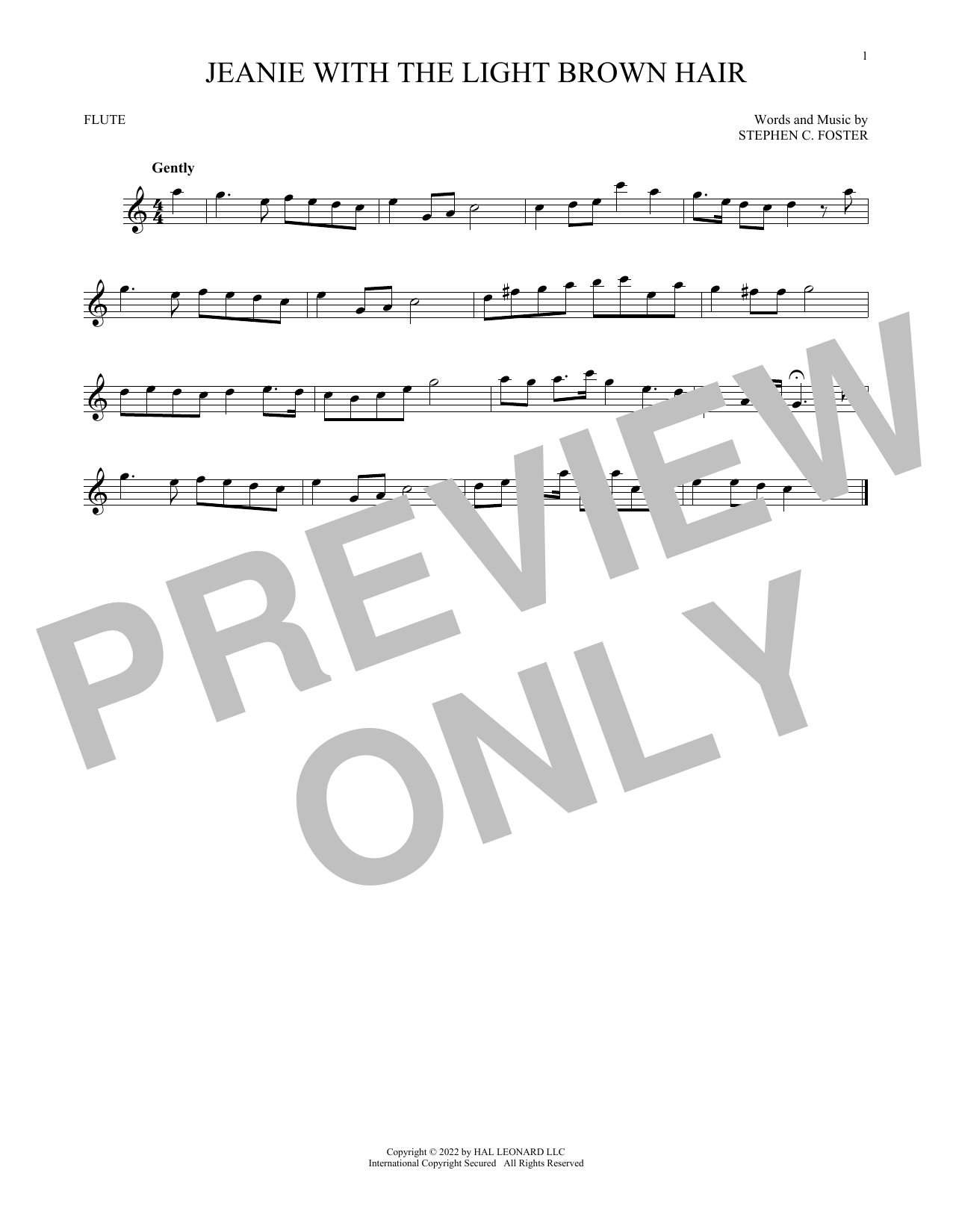 Product gallery: Page 1 of 1 Jeanie With The Light Brown Hair, Stephen C. Foster