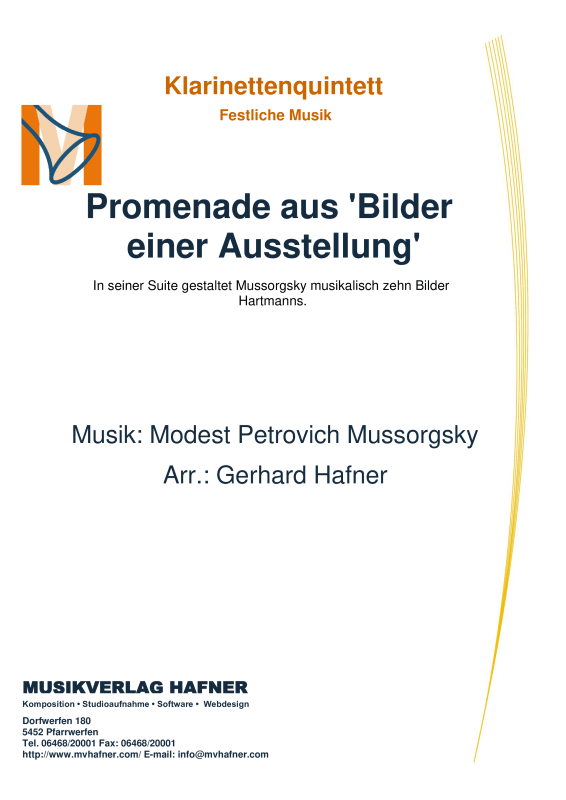 Product picture to: Promenade aus ´Bilder einer Ausstellung´Modest Petrovich Mussorgsky