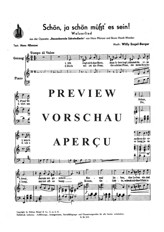 Produktgalerie: Seite 3 von 3 Schön ja schön müßt es sein, , Klavier und Gesang