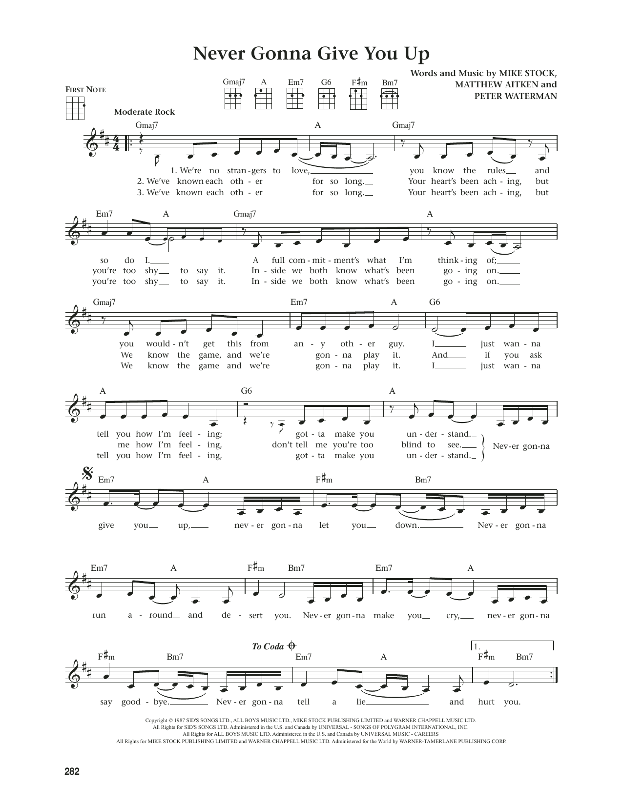 Produktgalerie: Seite 1 von 1 Never Gonna Give You Up (from The Daily Ukulele) (arr. Jim Beloff), Rick Astley, Ukulele