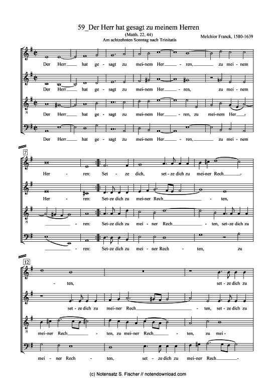 Product picture to: Der Herr hat gesagt zu meinem Herren Melchior Franck (1580-1639)