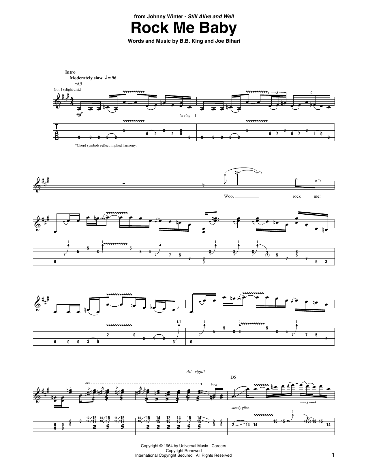 Product gallery: Page 1 of 1 Rock Me Baby, Johnny Winter