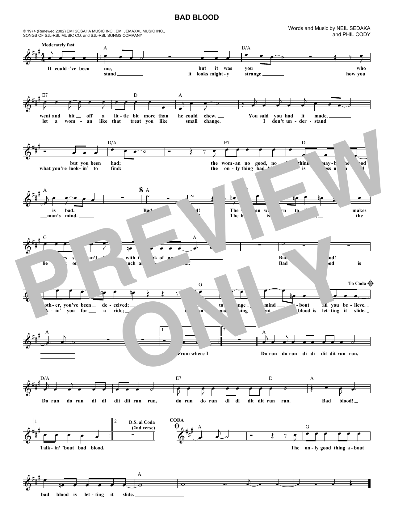 Product gallery: Page 1 of 1 Bad Blood, Neil Sedaka