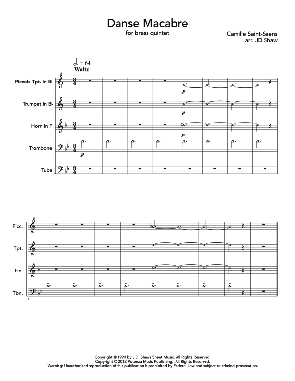 Produktgalerie: Seite 1 von 11 Danse Macabre, , (Blechbläser Quintett)