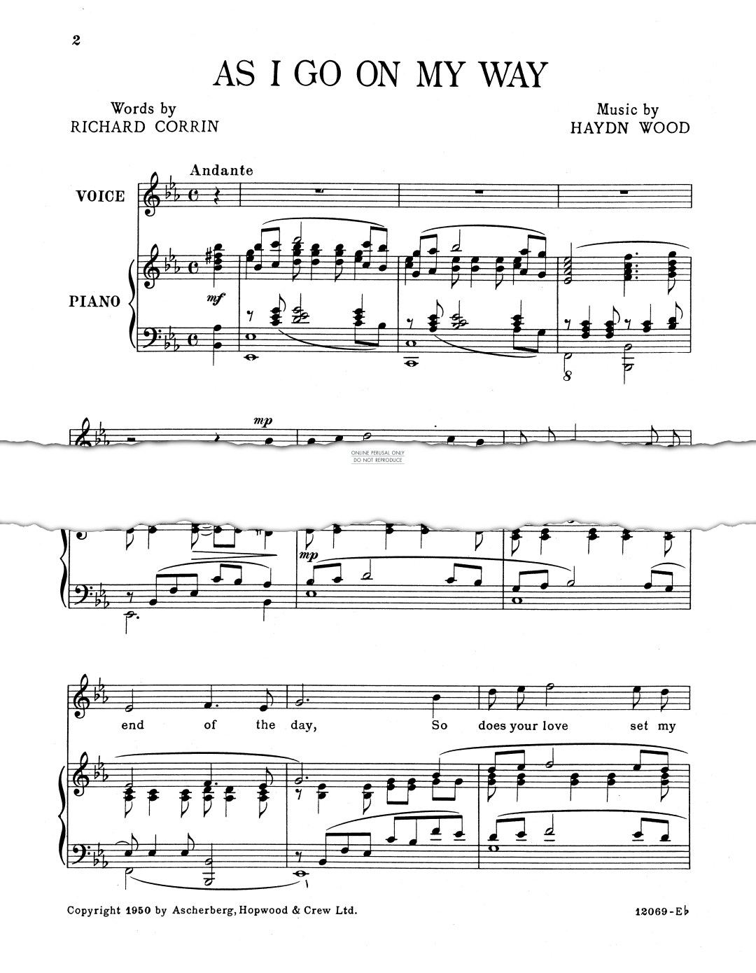 Produktgalerie: Seite 1 von 1 As I Go On My Way, Haydn Wood, Gesang, Klavier