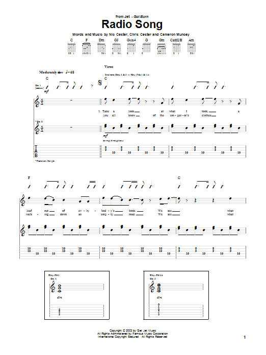 Produktgalerie: Seite 1 von 1 Radio Song, Jet, Gitarre