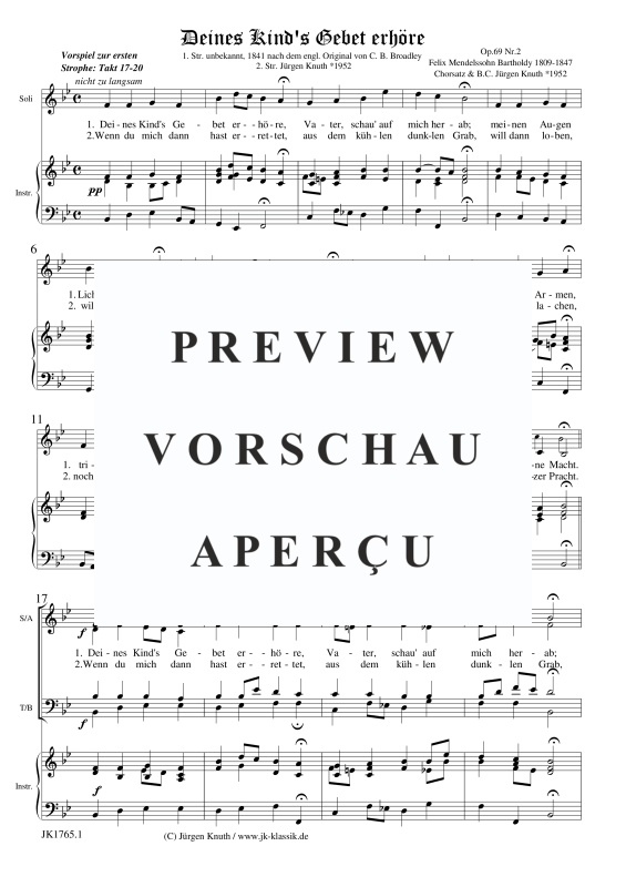 Produktgalerie: Seite 7 von 11 Deines Kind´s Gebet erhöre op.69 Nr.2, , Gemischter Chor, Soli + Orgel