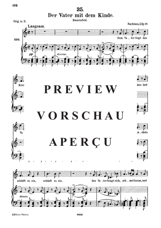 Product gallery: Page 2 of 4 Der Vater mit dem Kinde D.906, , Medium Voice and Piano