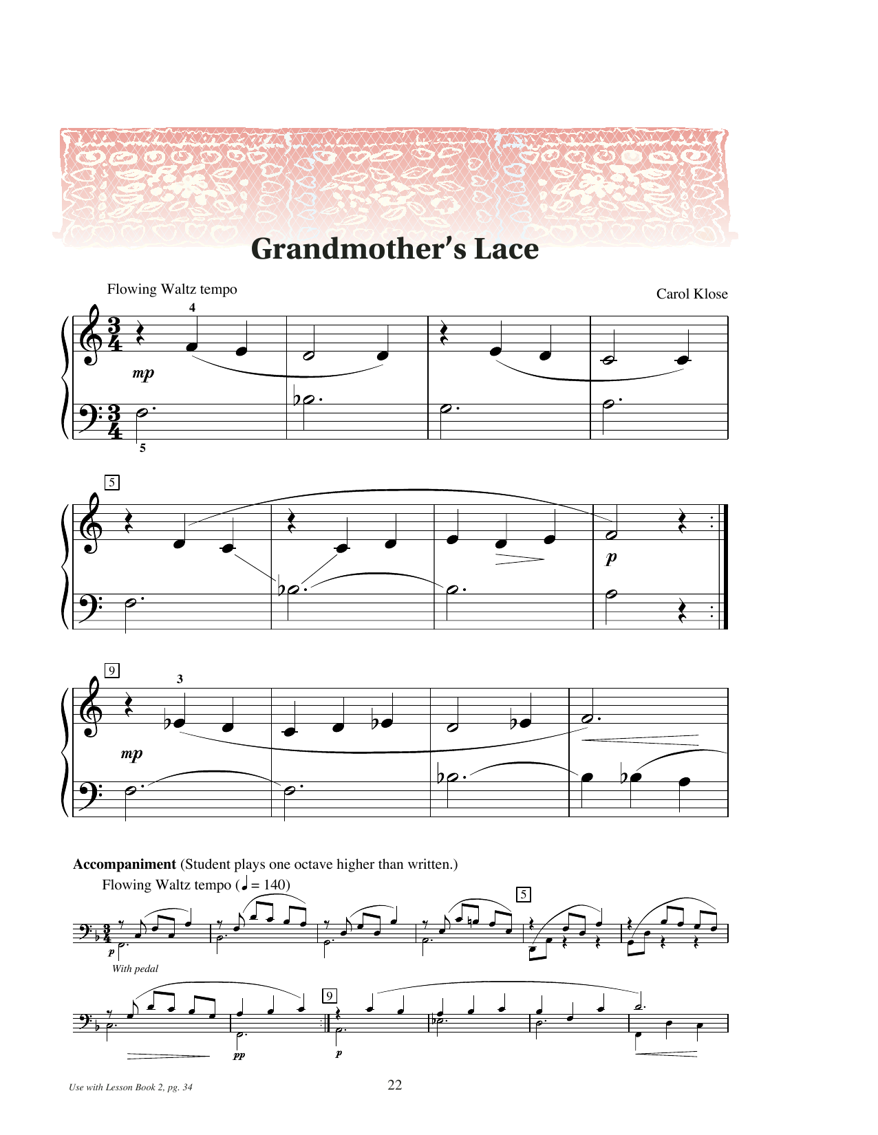 Produktgalerie: Seite 1 von 1 Grandmother's Lace, Carol Klose, Klavier