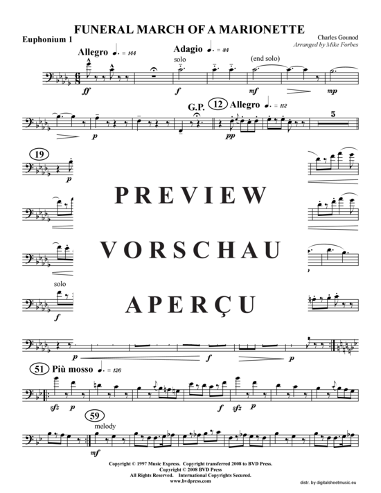 Product gallery: Page 6 of 13 Trauermarsch einer Marionette, Marche funebre d'une marionnette , , (Tuba Quartet: 2x Baritone, 2xTuba)