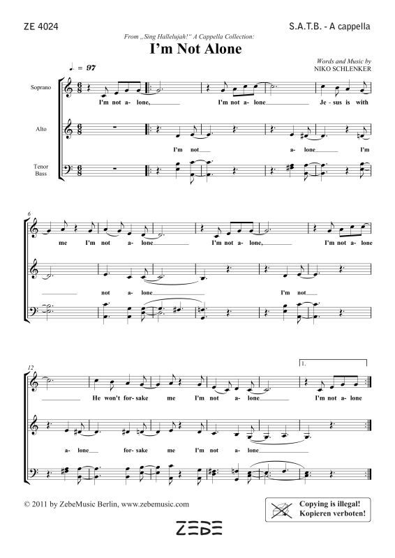 Produktgalerie: Seite 1 von 6 I´m Not Alone, , Gemischter Chor