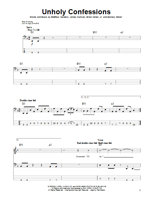 Produktgalerie: Seite 1 von 1 Unholy Confessions, Avenged Sevenfold, E-Bass
