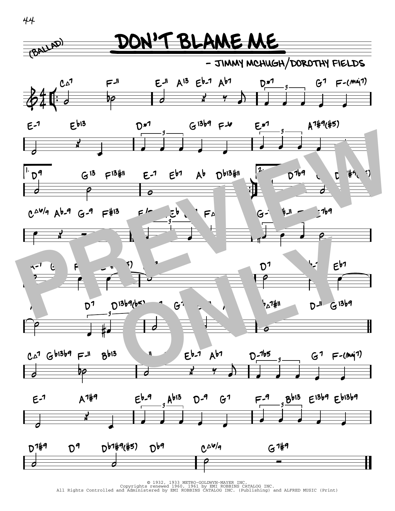 Product picture to: Don't Blame Me (arr. David Hazeltine)