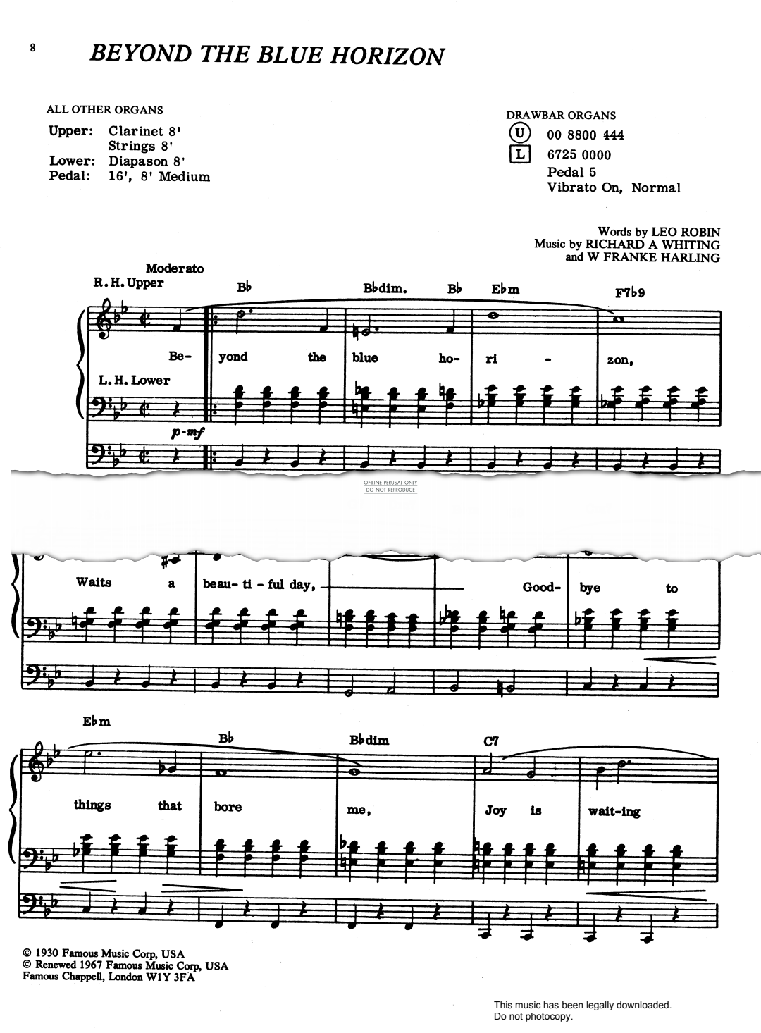 Product gallery: Page 1 of 1 Beyond The Blue Horizon, Richard Whiting