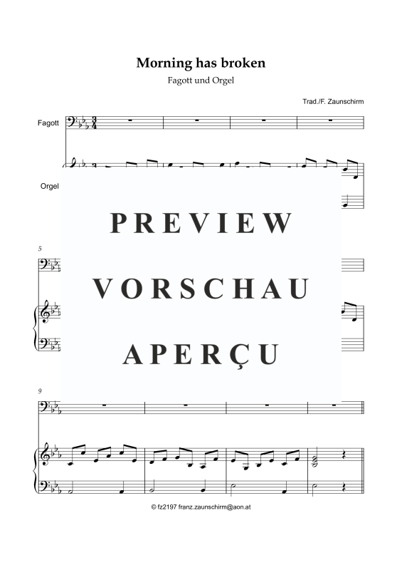 gallery: Morning has broken, , Bassoon and Organ