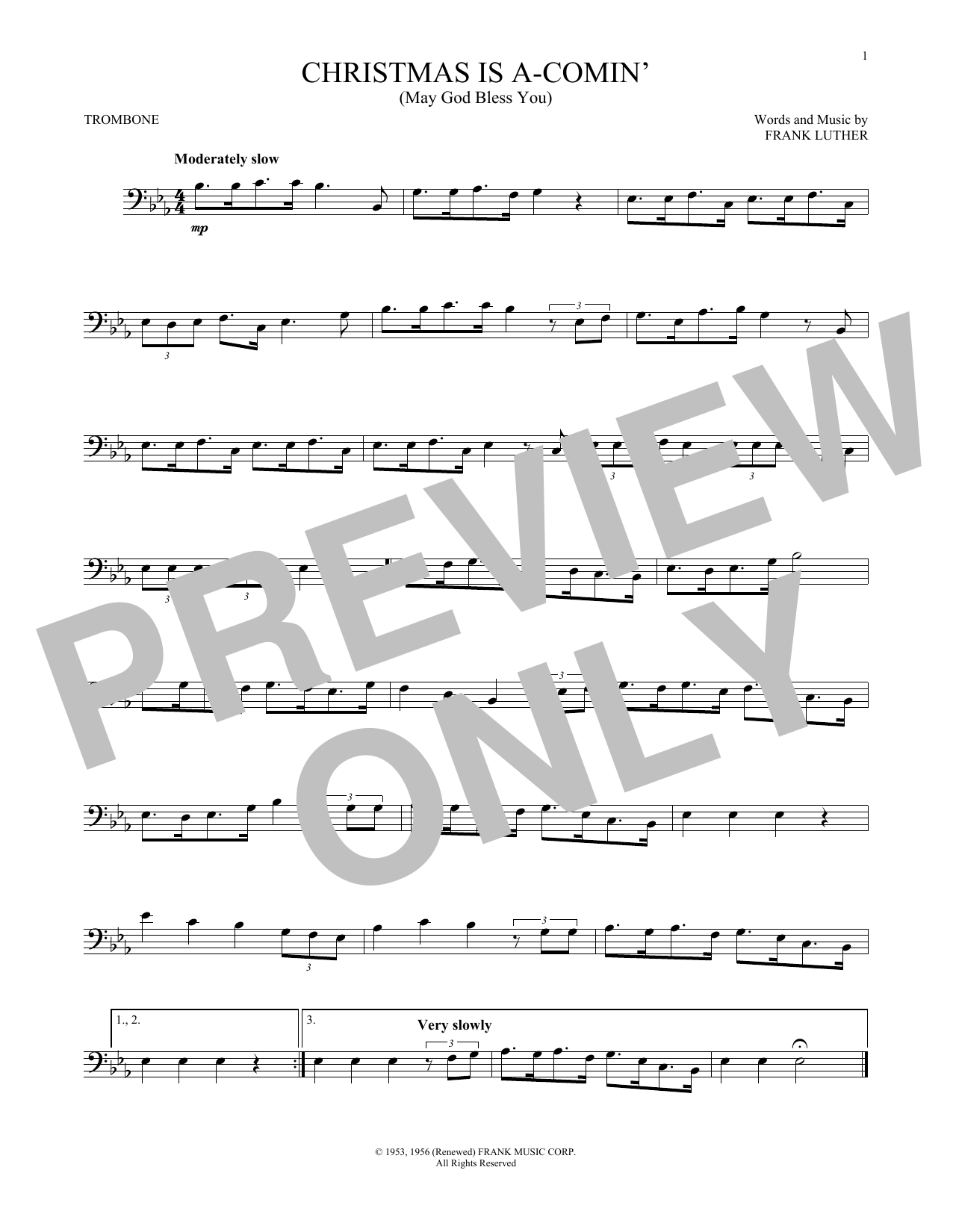 Product gallery: Page 1 of 1 Christmas Is A-Comin' (May God Bless You), Frank Luther