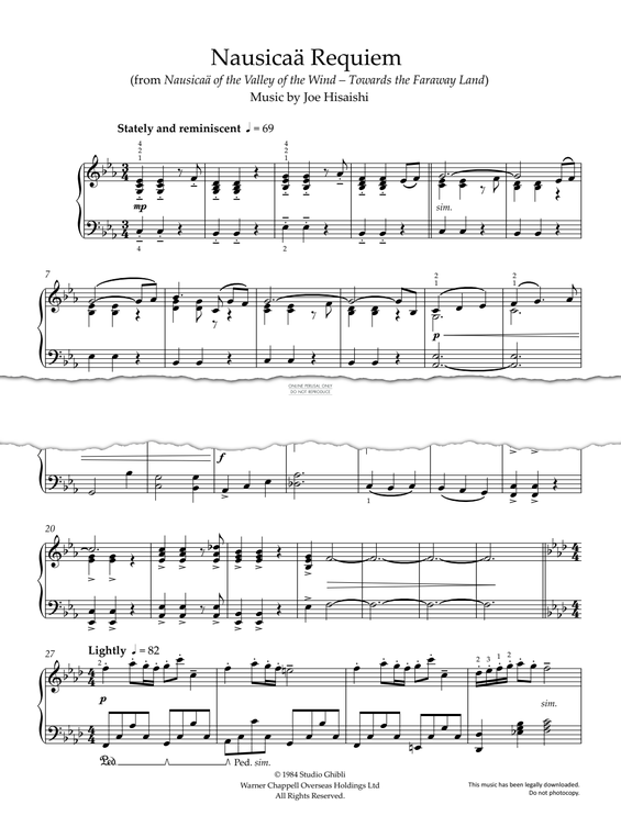 Produktgalerie: Seite 1 von 1 Nausicaä Requiem, Joe Hisaishi, Klavier
