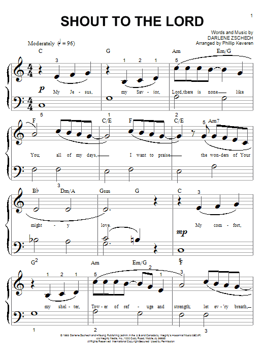 Produktgalerie: Seite 1 von 1 Shout To The Lord (arr. Phillip Keveren), Hillsong, Klavier