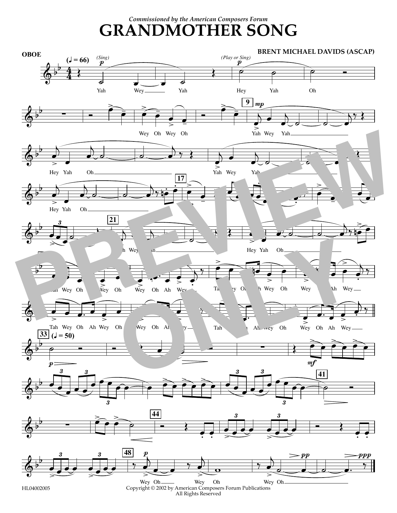 Product picture to: Grandmother Song - Oboe