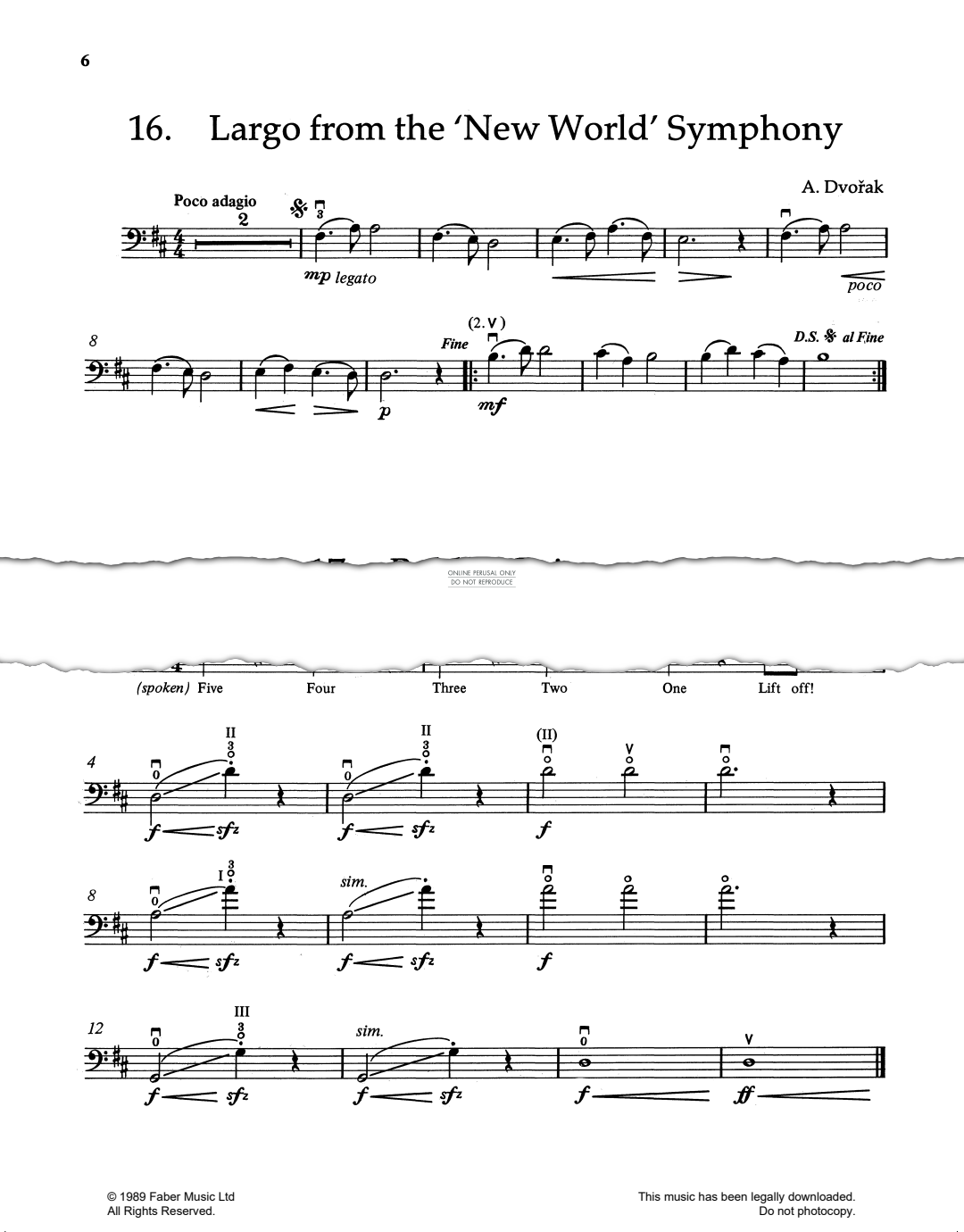 Produktgalerie: Seite 1 von 1 Largo from 'The New World Symphony', Antonín Dvorák, Klavier, Violoncello