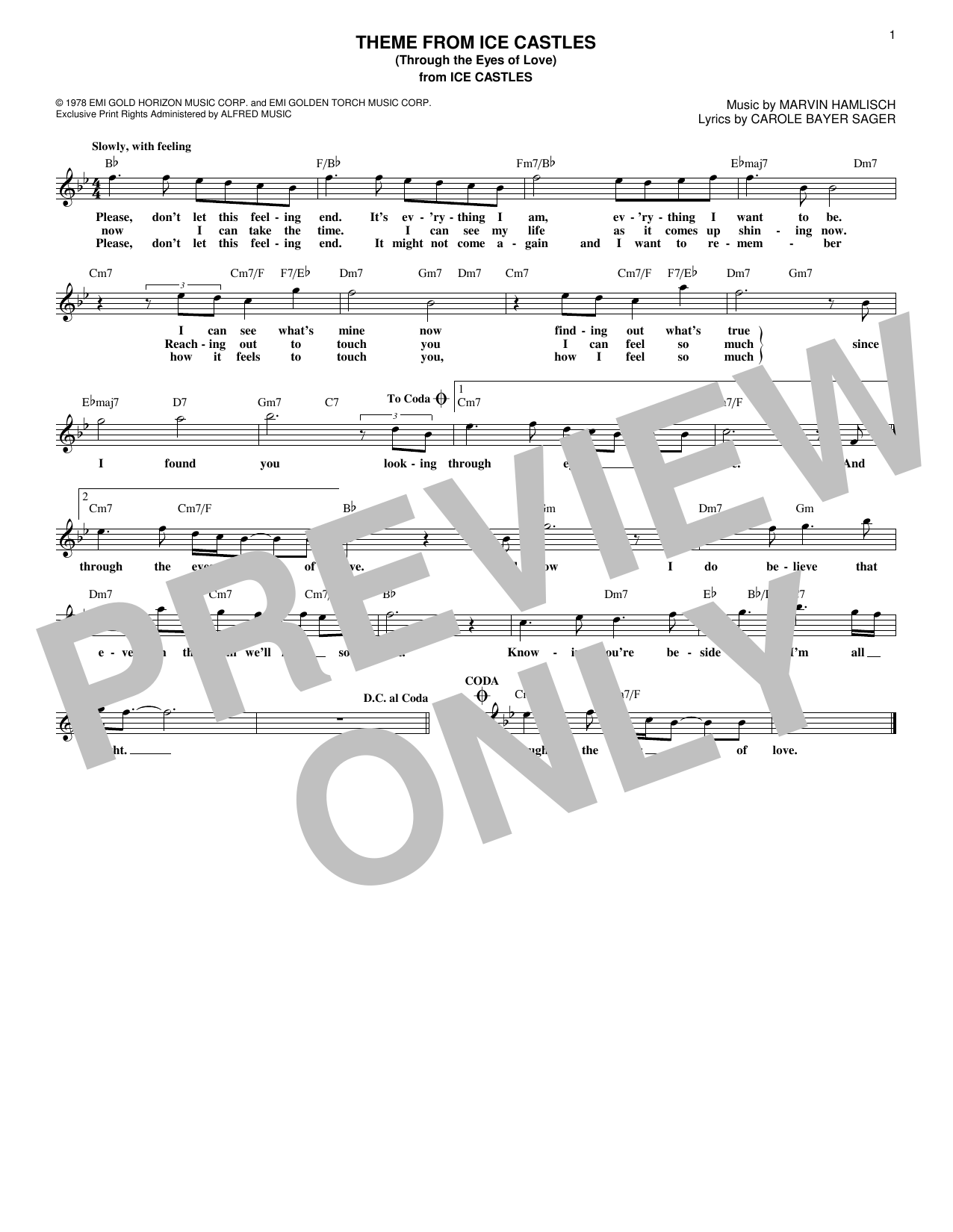 Produktbild zu: Theme From Ice Castles (Through The Eyes Of Love)