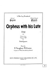 cover: Orpheus With His Lute, Ralph Vaughan Williams, Gesang, Klavier