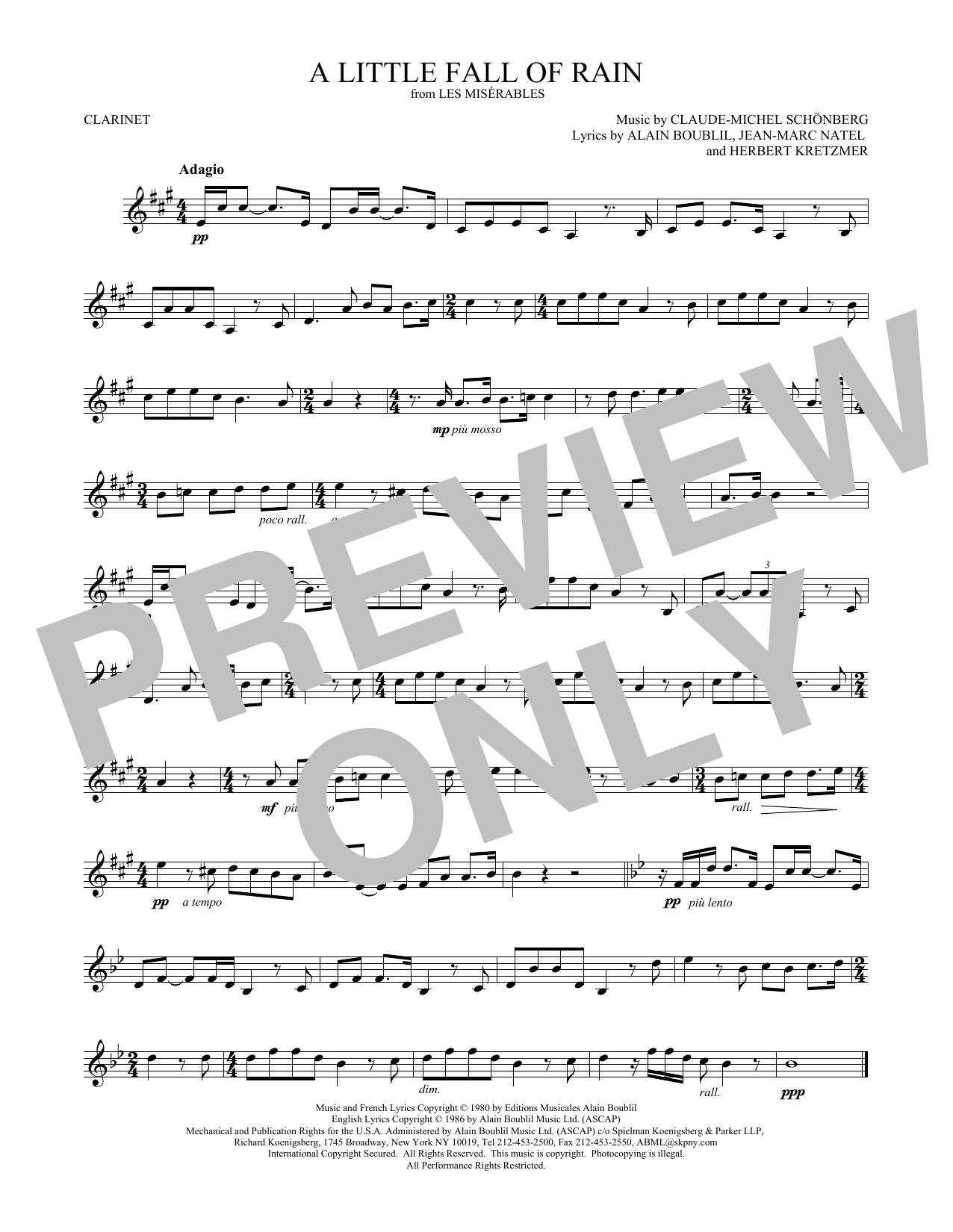 Product gallery: Page 1 of 1 A Little Fall Of Rain, Claude-Michel Schönberg