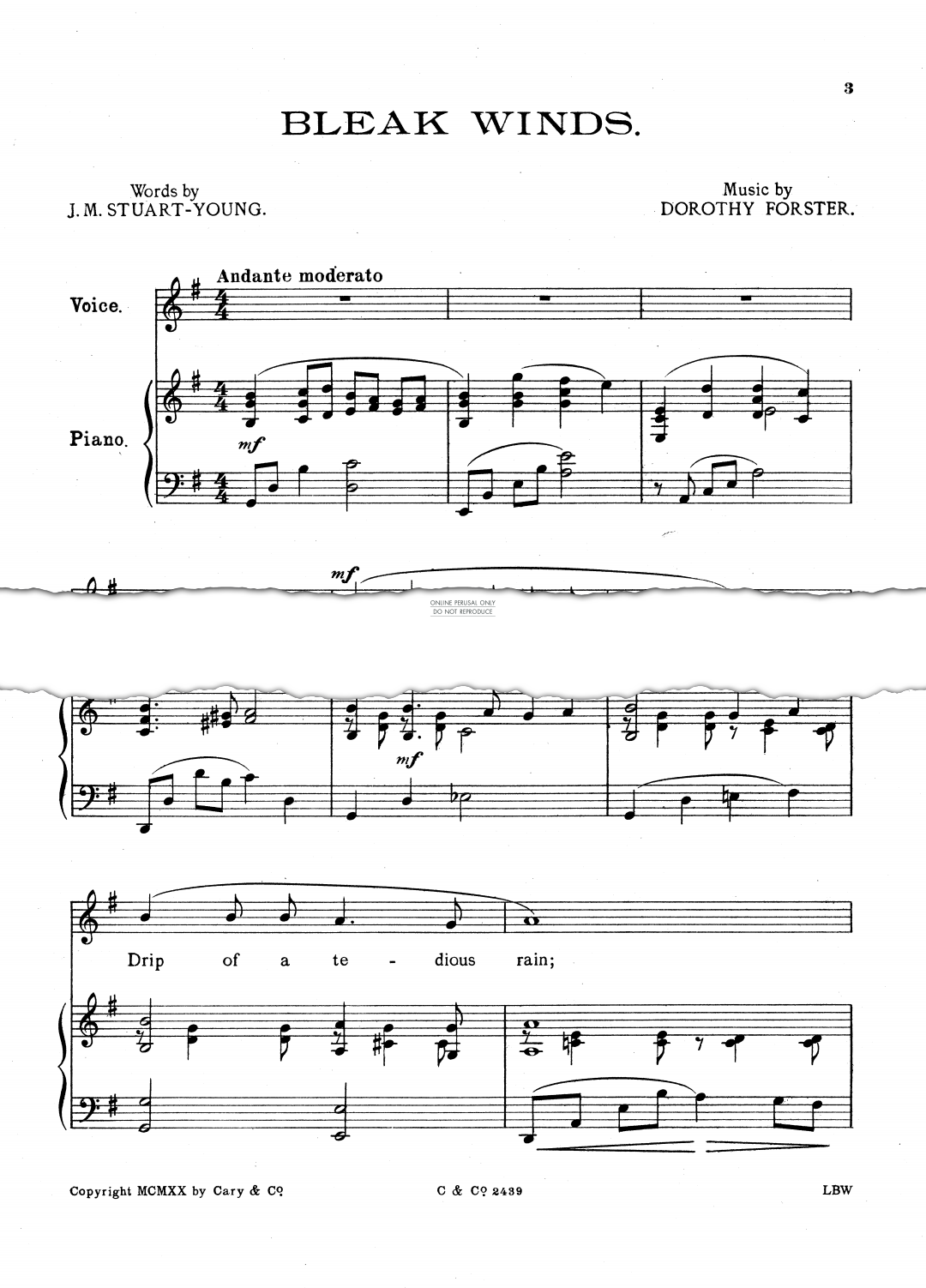 Produktgalerie: Seite 1 von 1 Bleak Winds, Dorothy Forster, Gesang, Klavier
