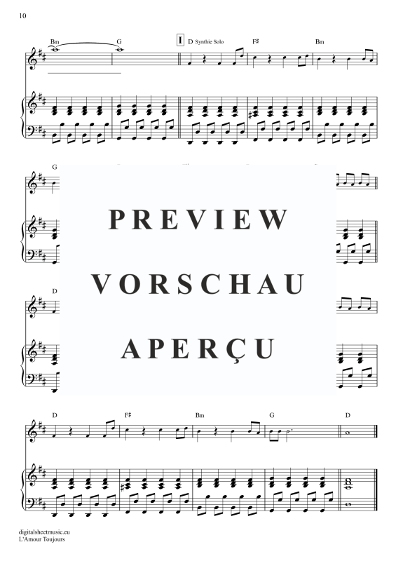 Produktgalerie: Seite 11 von 11 L'Amour Toujours, Gigi D'Agostino, Gesang mit Klavierbegleitung
