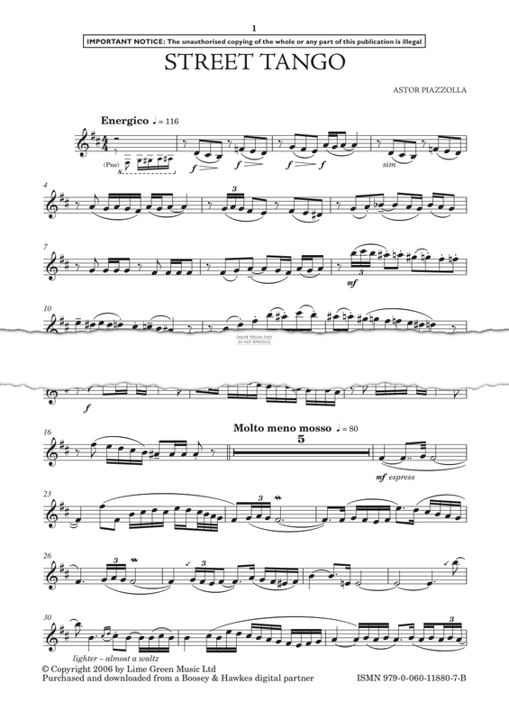 Produktgalerie: Seite 1 von 1 Street Tango, Astor Piazzolla, Klarinette, Klavier