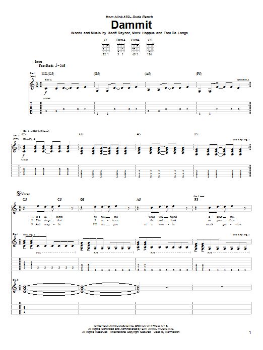 Product gallery: Page 1 of 1 Dammit, Blink-182