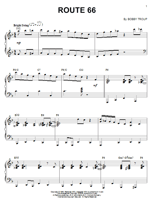 Product gallery: Page 1 of 1 Route 66 (arr. Brent Edstrom), Bobby Troup