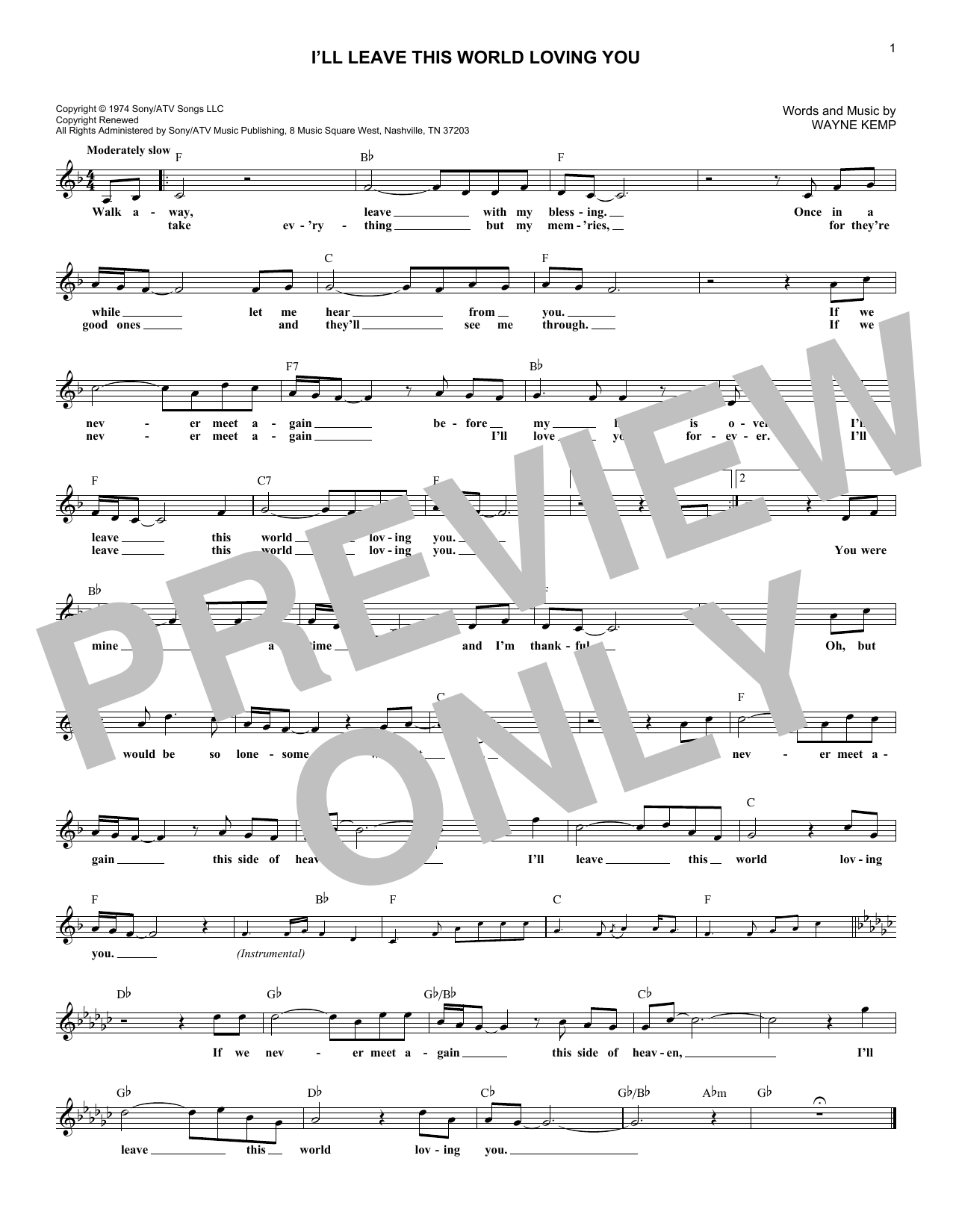 Produktbild zu: I'll Leave This World Loving You