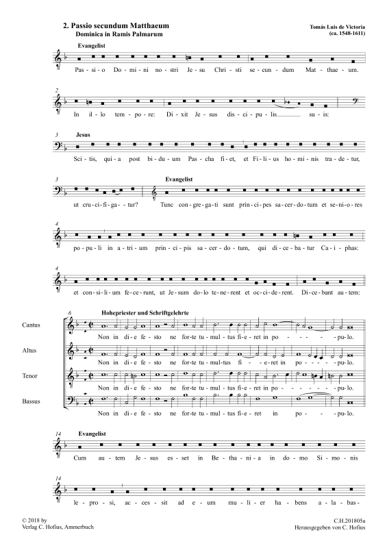 Produktbild zu: Passio secundum Matthaeum - MatthäuspassionTomás Luis de Victoria