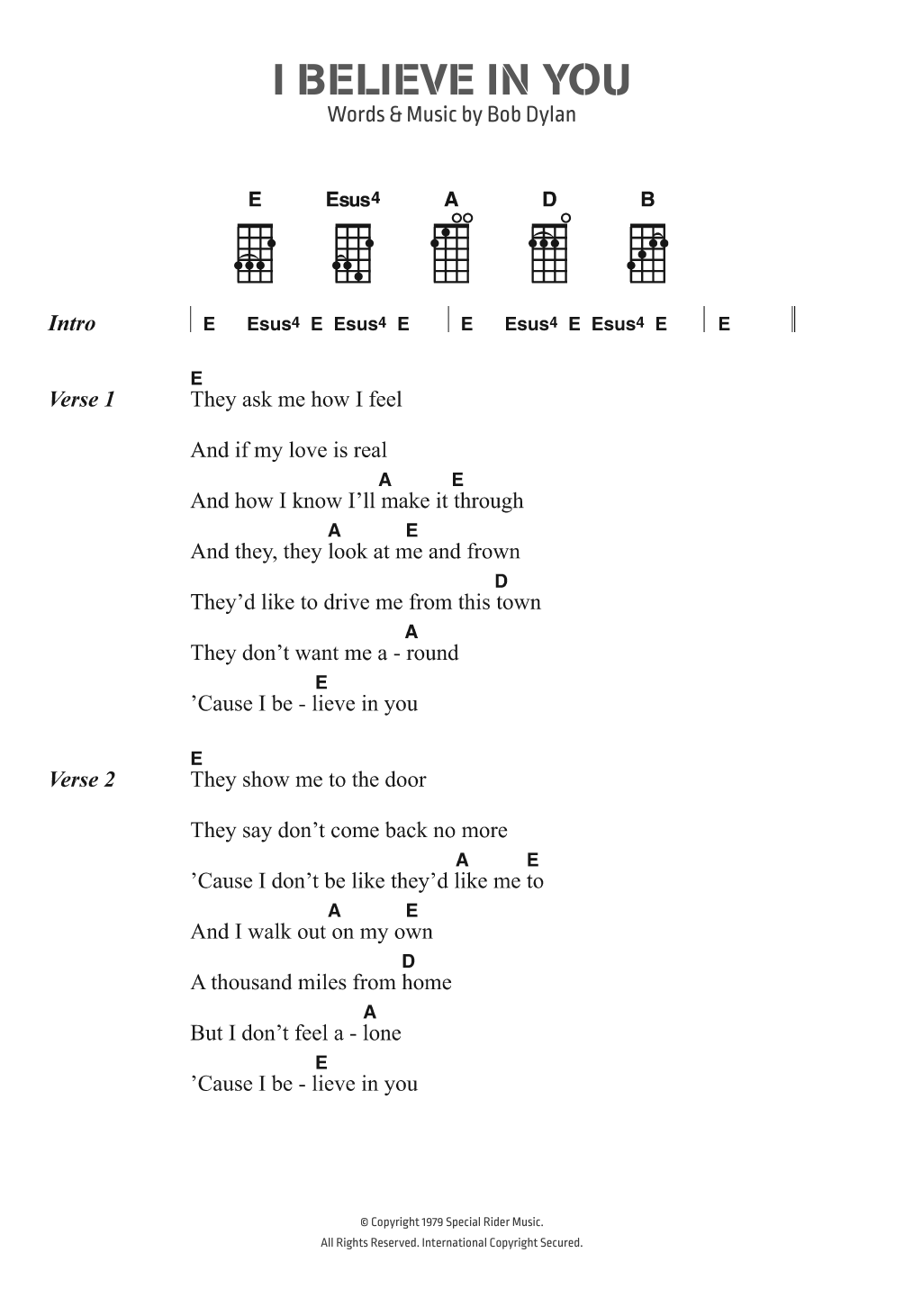 Produktgalerie: Seite 1 von 1 I Believe In You, Bob Dylan, Gesang, Gitarre, Klavier
