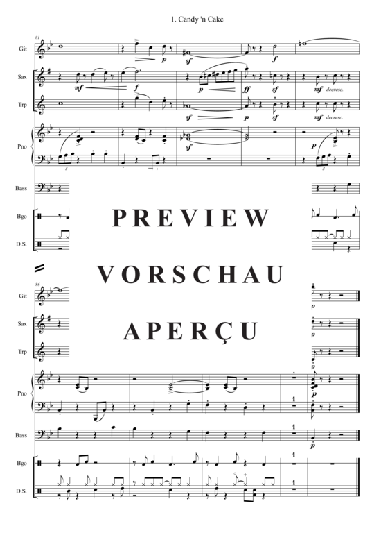 Produktgalerie: Seite 10 von 21 Candy ´n Cake , , (Combo Band + Alt Saxophon, Trompete)